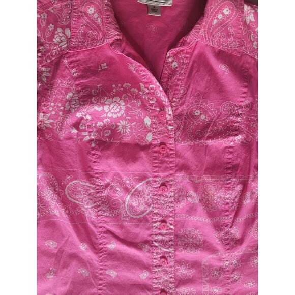 Coldwater Creek Pink Women Shirt Button Up 3/4 Sleeves Sz S - Picture 5 of 6